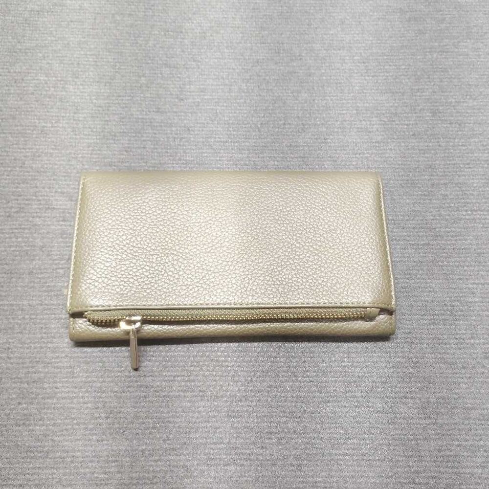 A New Day Wallet Brown Faux Leather Zip Around Clutch Card Holder Organizer